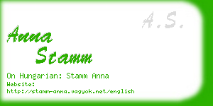 anna stamm business card